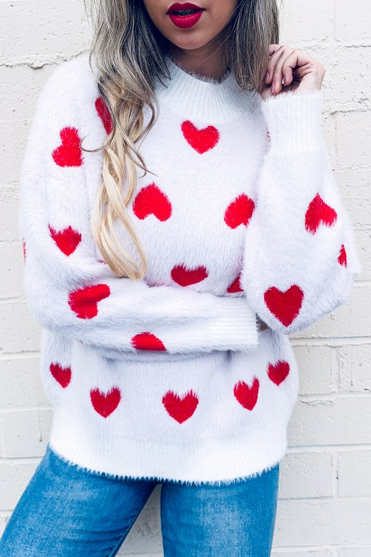 Fuzzy Heart Sweater