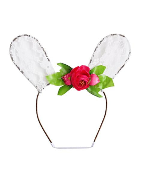 Dainty Lace Floral Bunny Rabbit Ears Headband