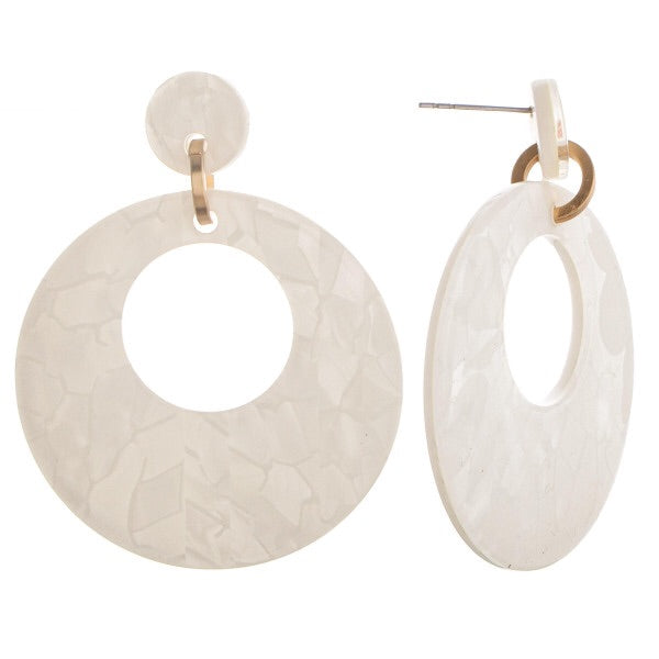 White acetate earrings