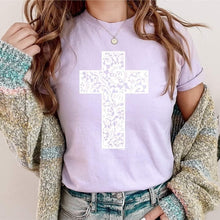 Load image into Gallery viewer, Spring Lace Cross Tee
