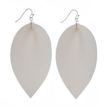 Load image into Gallery viewer, White Leather drop earrings
