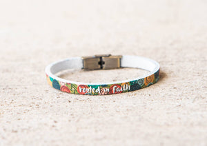 Rooted in Faith Leather Bracelet
